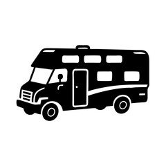 motorhome icon, motorhome silhouette vector illustration-simple silhouette illustration of motorhome, perfect for motorhome logos and icons