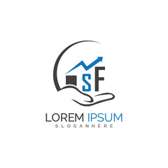 initial monogram logo With the upward progress suggested by the arrow design.
