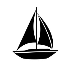 sailboat icon, sailboat silhouette vector illustration-simple silhouette illustration of sailboat, perfect for sailboat logos and icons