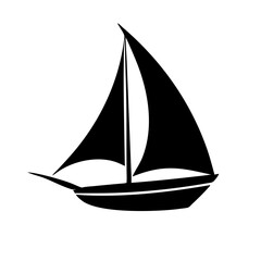 sailboat icon, sailboat silhouette vector illustration-simple silhouette illustration of sailboat, perfect for sailboat logos and icons