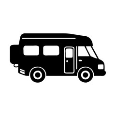 rv recreational vehicle icon, rv recreational vehicle silhouette vector illustration-simple silhouette illustration of rv recreational vehicle, perfect for rv recreational vehicle logos and icons