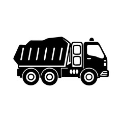 garbage truck icon, garbage truck silhouette vector illustration-simple silhouette illustration of garbage truck, perfect for garbage truck logos and icons