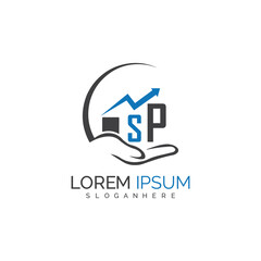 initial monogram logo With the upward progress suggested by the arrow design.
