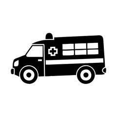 ambulance icon, ambulance silhouette vector illustration-simple silhouette illustration of ambulance, perfect for ambulance logos and icons