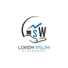 initial monogram logo With the upward progress suggested by the arrow design.
