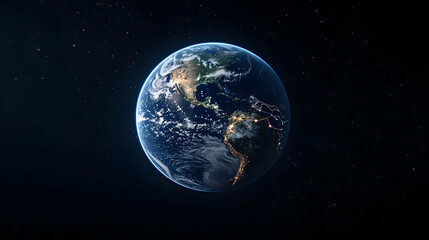 Fototapeta premium Pixelated Earth In Space