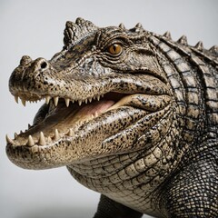 Crocodile with tribal patterns on a white background.



