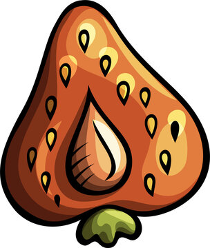 Doodle cartoon funny strawberry