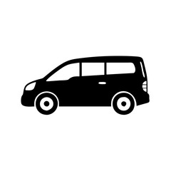 minivan icon, minivan silhouette vector illustration-simple silhouette illustration of minivan, perfect for minivan logos and icons