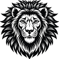 lion Animal Silhouettes vector illustration - Generative Lion head logo icon, lion face vector Illustration, on a isolated background