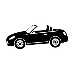 Obraz premium convertible icon, convertible silhouette vector illustration-simple silhouette illustration of convertible, perfect for convertible logos and icons