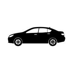 sedan icon, sedan silhouette vector illustration-simple silhouette illustration of sedan, perfect for sedan logos and icons