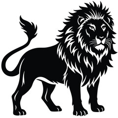 lion Animal Silhouettes vector illustration - Generative Lion head logo icon, lion face vector Illustration, on a isolated background