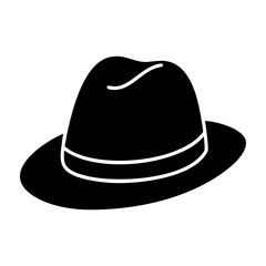 trilby icon, trilby silhouette vector illustration-simple silhouette illustration of trilby, perfect for trilby logos and icons