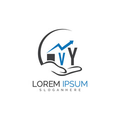 initial monogram logo With the upward progress suggested by the arrow design.
