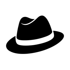 fedora hats icon, fedora hats silhouette vector illustration-simple silhouette illustration of fedora hats, perfect for fedora hats logos and icons