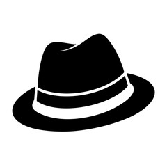 fedora hats icon, fedora hats silhouette vector illustration-simple silhouette illustration of fedora hats, perfect for fedora hats logos and icons
