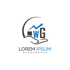 initial monogram logo With the upward progress suggested by the arrow design.
