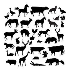 set of animals silhouettes
