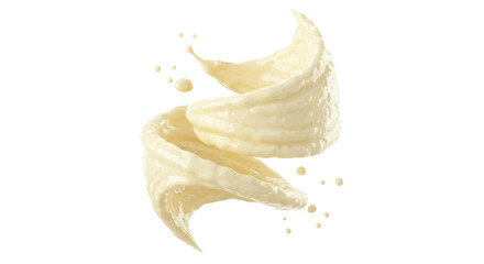 Isolated Creamy Swirl with Splashes