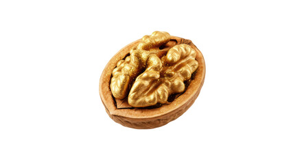 Isolated Walnut Half with Kernel