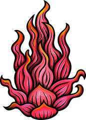 Doodle cartoon funny pitahaya