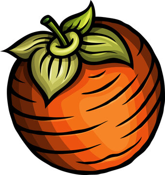 Doodle cartoon funny persimmon