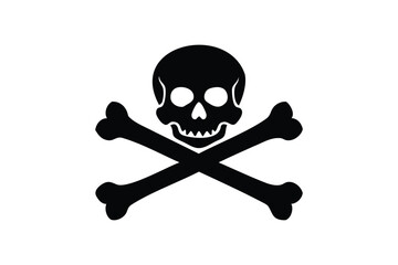 Jolly Roger silhouette on white background