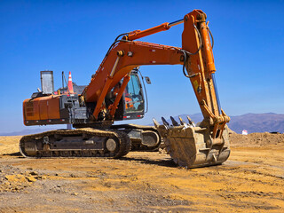 Heavy mining machinery ready for mineral extraction