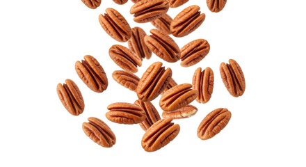 Isolated Cascade of Falling Pecan Halves