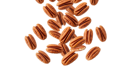 Isolated Cascade of Falling Pecan Halves