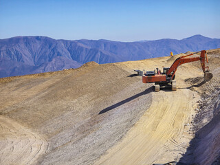 Slope stabilization with heavy machinery, platform profiling