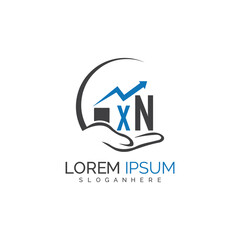 initial monogram logo With the upward progress suggested by the arrow design.
