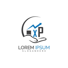 initial monogram logo With the upward progress suggested by the arrow design.
