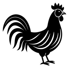 Animal rooster silhouette vector illustrator