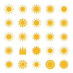 Sun simple icons collection. Vector illustration, Sun Logo Design