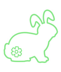 Easter bunny clip art design on plain white transparent isolated background for card, shirt, hoodie, sweatshirt, apparel, tag, mug, icon, poster or badge