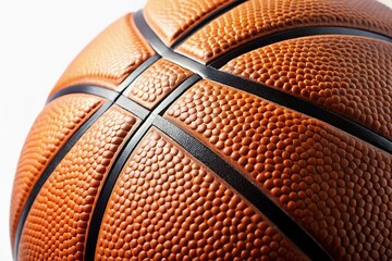 Close-up of Basketball on White Background - Studio Shot, High-Resolution Image