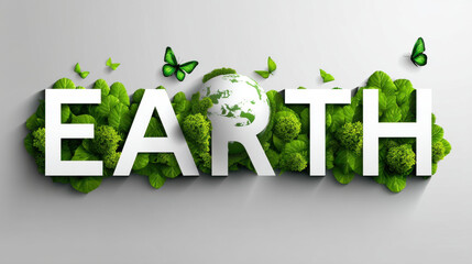 Sustainable earth green initiatives in nature environmental awareness graphic design creative viewpoint eco-friendly concept