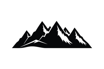  Mountains icon silhouette on white background