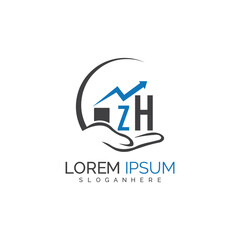 initial monogram logo With the upward progress suggested by the arrow design.
