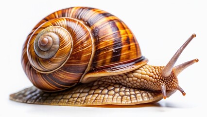 Close-Up Snail Shell Texture, High-Detail Macro Photography