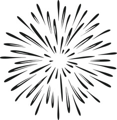 Firework Burst Silhouette Vector – Festive Explosion Illustration for Celebrations