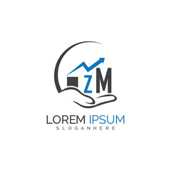 initial monogram logo With the upward progress suggested by the arrow design.
