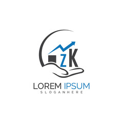 initial monogram logo With the upward progress suggested by the arrow design.
