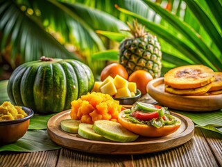 Colombian Tayrona National Park Food: Fresh Tropical Fruits & Arepas