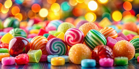 Colorful Candies with Bokeh Background - Sweet Treats Photography