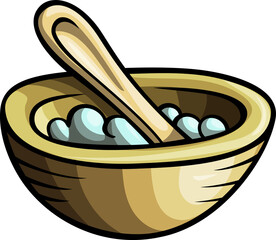 Doodle cartoon funny bowl of food