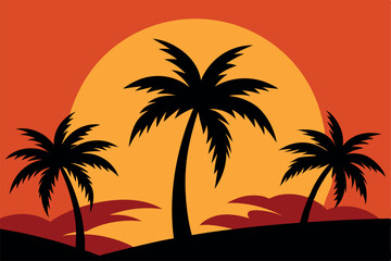 a-silhouette-of-palm-trees-against-a-warm-summer
