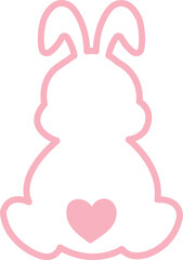 Easter bunny clip art design on plain white transparent isolated background for card, shirt, hoodie, sweatshirt, apparel, tag, mug, icon, poster or badge